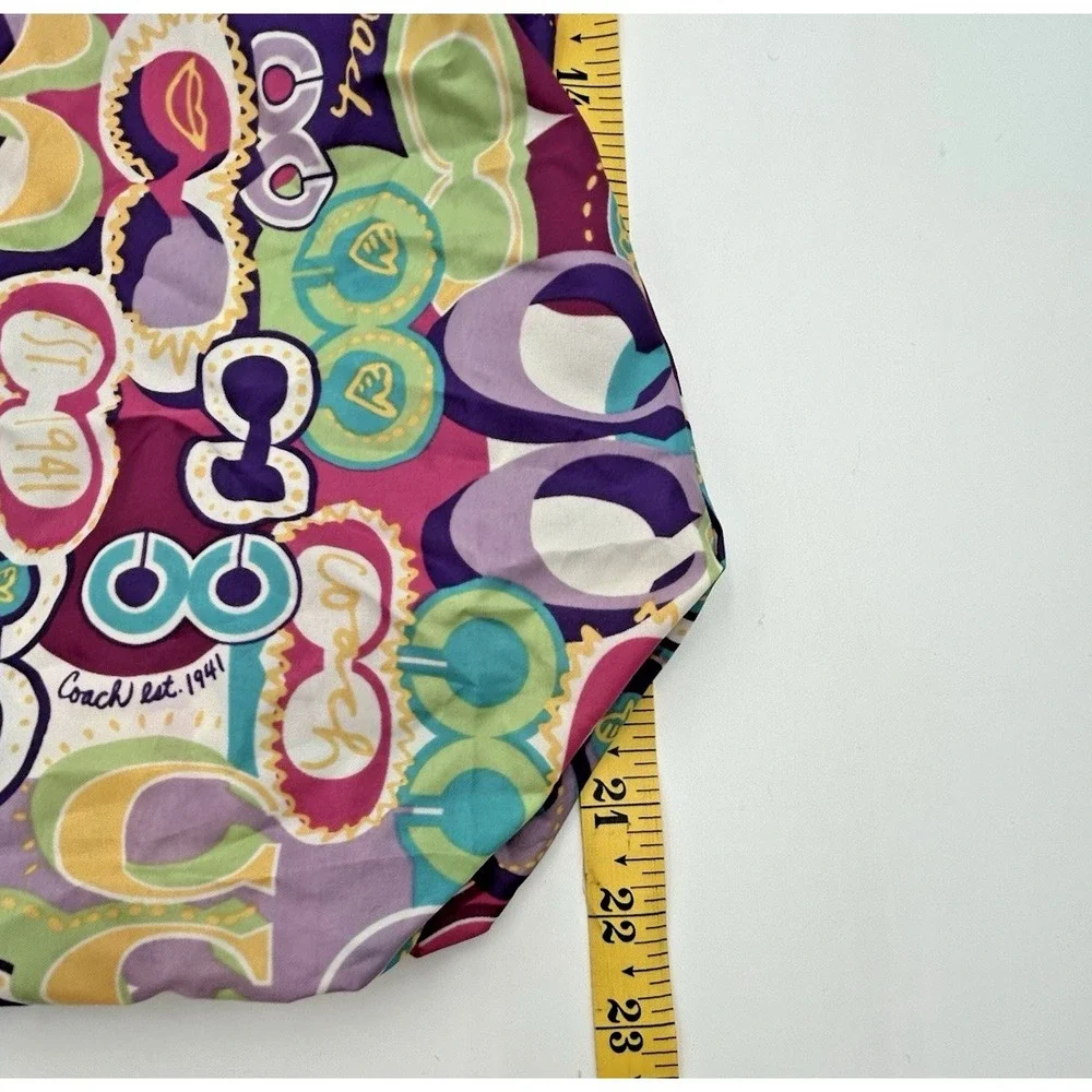 Coach Poppy C Glam Signature Print Packable Nylon Hobo Tote Shopping Bag - Picture 7 of 10